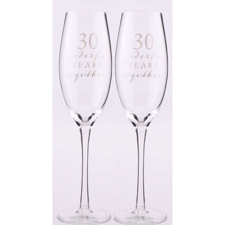 Amore 30th Anniversary Champagne Flutes