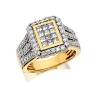 18ct Gold 1 Carat Diamond Cluster Ring - D1421-N