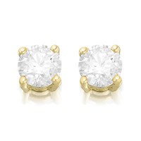 18ct Gold 1 Carat Diamond Solitaire Stud Earrings - Certificated - D4550