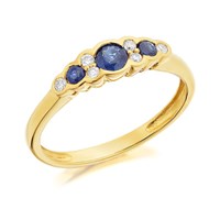 9ct Gold Sapphire And Diamond Ring