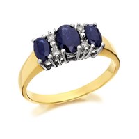 9ct Gold Diamond And Sapphire Ring