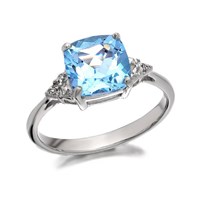 My Diamonds Silver Blue Topaz And Diamond Ring