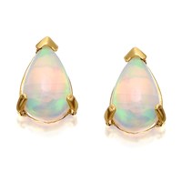 9ct Gold Pear Shaped Opal Stud Earrings