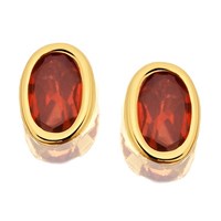 9ct Gold Garnet Earrings - 6mm