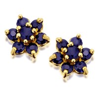 9ct Gold Sapphire Cluster Earrings