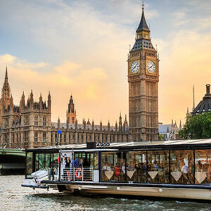 Bateaux London River Thames 5 Course Dinner Cruise for Two with a Bottle of Wine