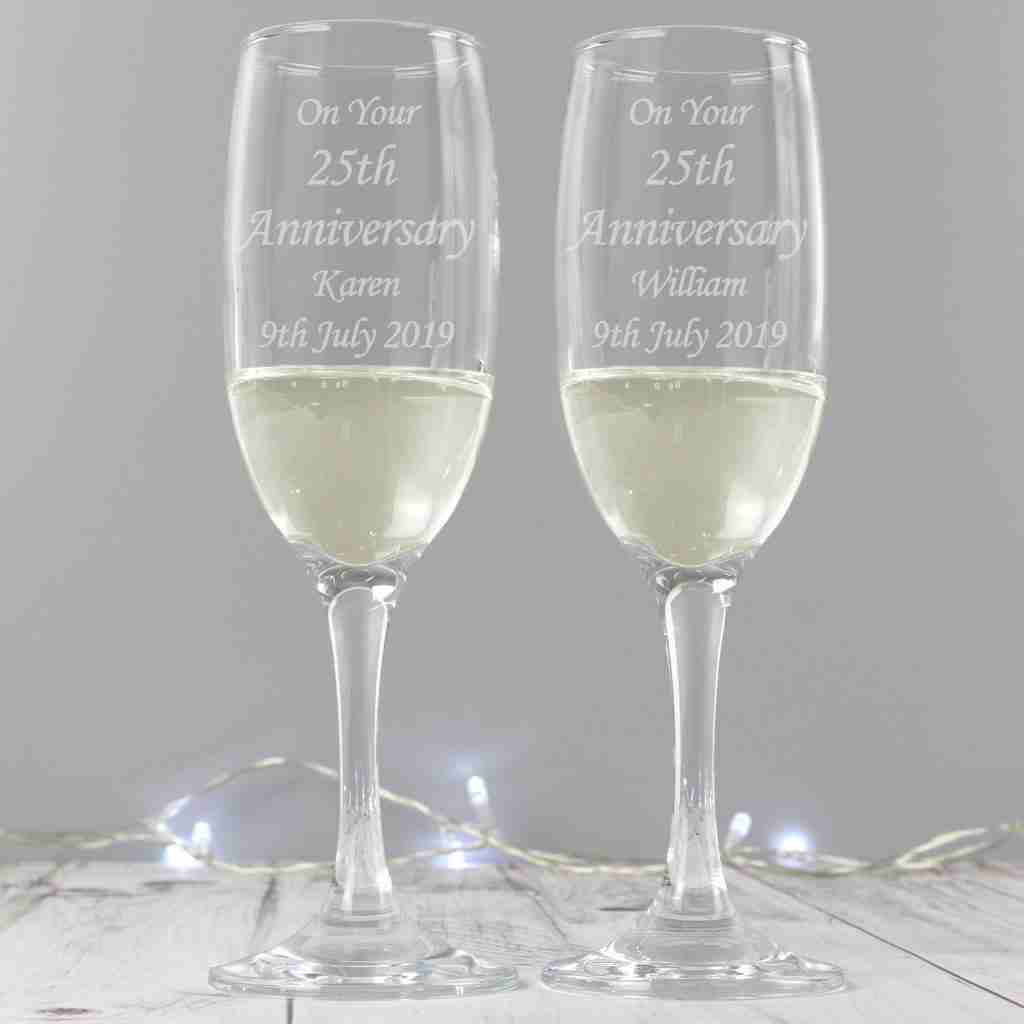 Pair of Champagne Flutes, free personalisation