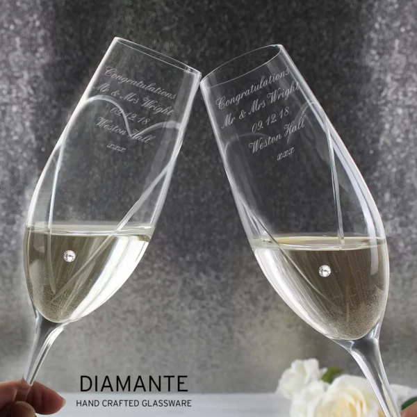 Personalised Swarovski Heart Flutes - Image 5