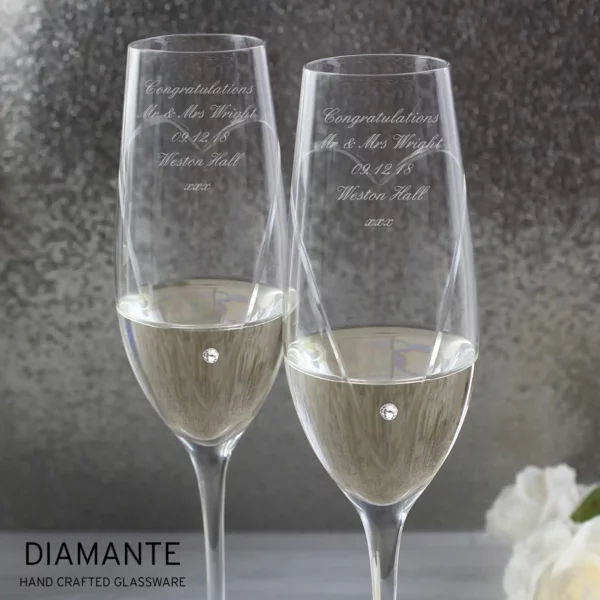Personalised Swarovski Heart Flutes - Image 4