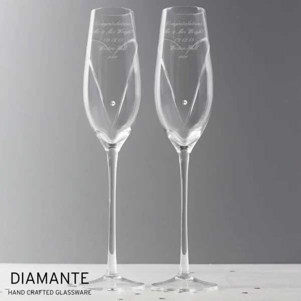 Personalised Swarovski Heart Flutes - Image 3