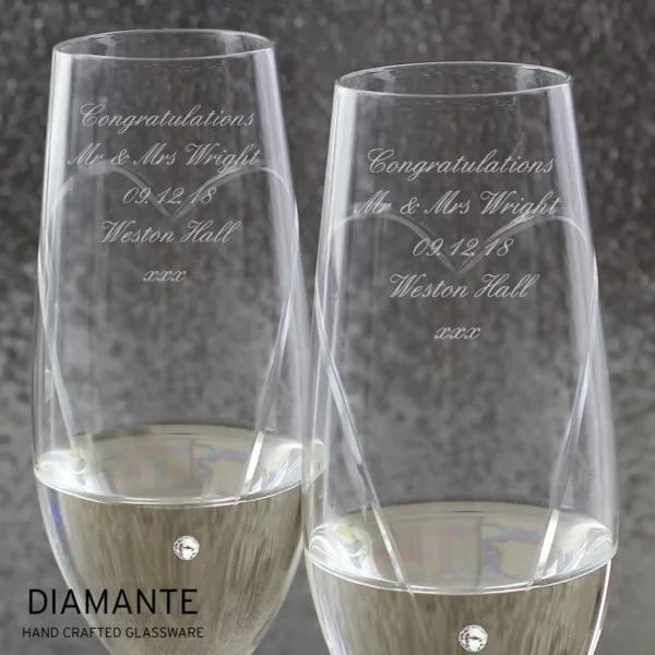 Personalised Swarovski Heart Flutes - Image 2