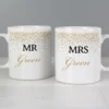Personalised Gold Confetti Mug Set of Two