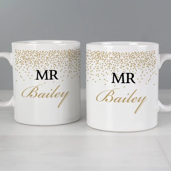 Personalised Gold Confetti Mug Set of Two - Image 5