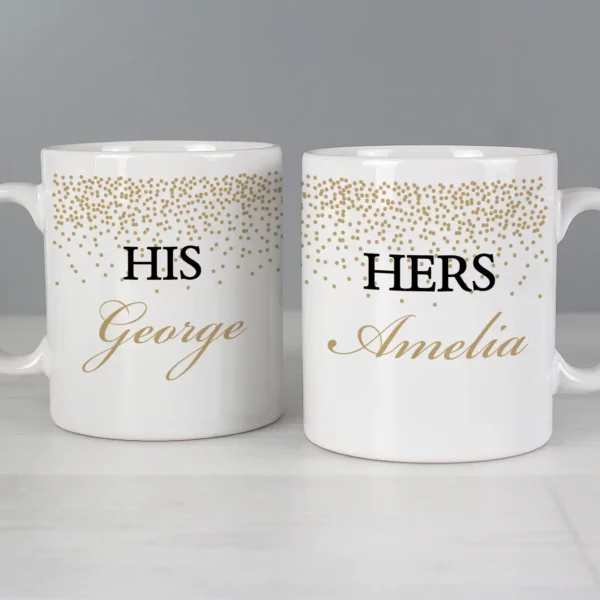 Personalised Gold Confetti Mug Set of Two - Image 3