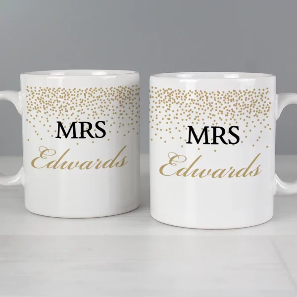 Personalised Gold Confetti Mug Set of Two - Image 2