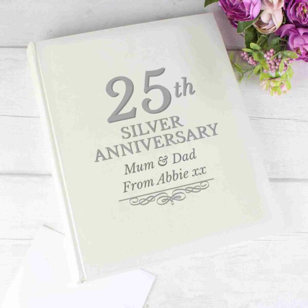 25th Silver Anniversary Traditional Photo Album, free personalisation - Image 4