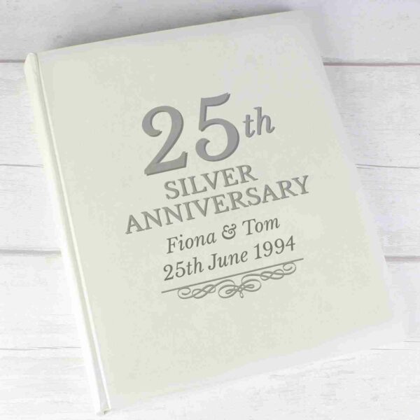 25th Silver Anniversary Traditional Photo Album, free personalisation - Image 3