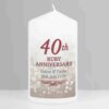 40th Ruby Anniversary Pillar Candle wedding date
