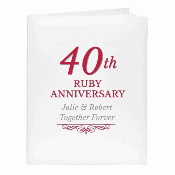 40th Ruby Anniversary Traditional Photo Album, free personalisation - Image 2