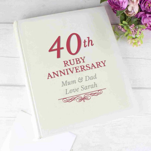 40th Ruby Anniversary Traditional Photo Album, free personalisation - Image 4