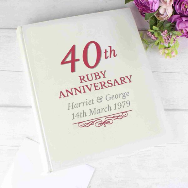 40th Ruby Anniversary Traditional Photo Album, free personalisation - Image 5