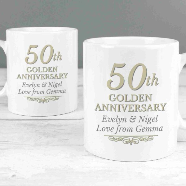 50th Golden Anniversary Mug Set showing love from message