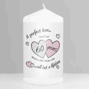 A Perfect Love Diamond Anniversary Pillar Candle