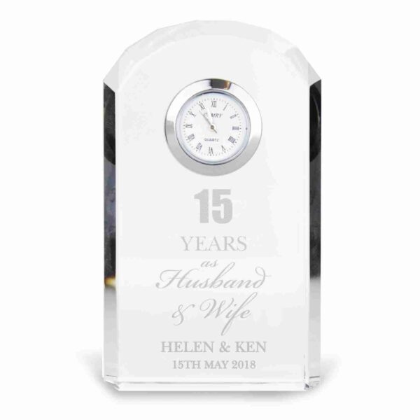 Anniversary Crystal Clock 15 years