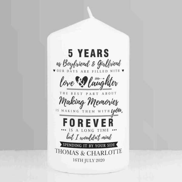 Inspirational Anniversary Pillar Candle wedding date