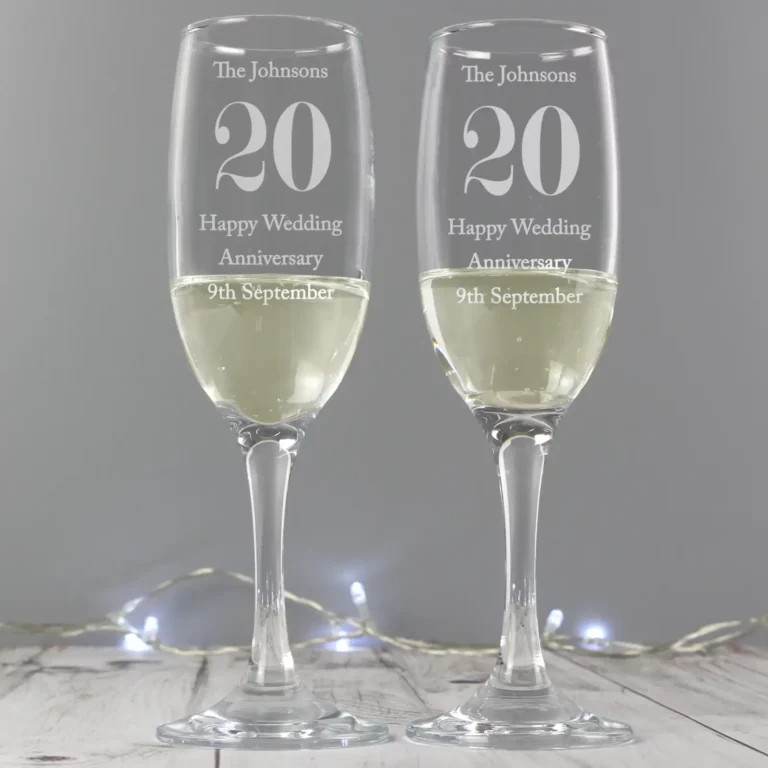 Pair of any year Anniversary Flutes