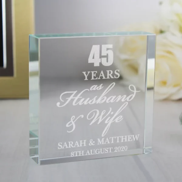 Personalised Wedding Anniversary Crystal Token Paperweight - Image 3