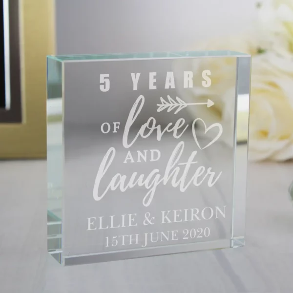 Personalised Anniversary Crystal Token Paperweight