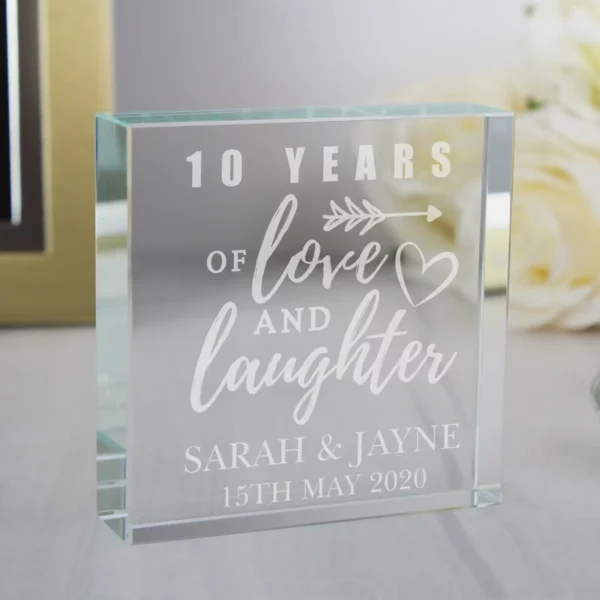 Personalised Anniversary Crystal Token Paperweight - Image 3