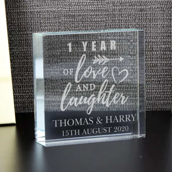 Personalised Anniversary Crystal Token Paperweight - Image 2
