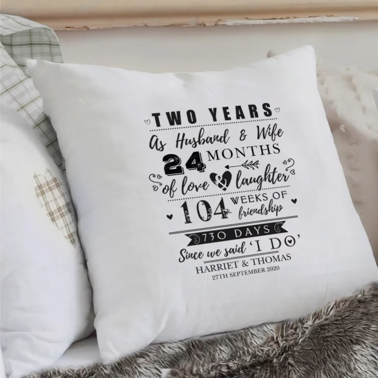 Personalised 2nd Anniversary Cushion Cover