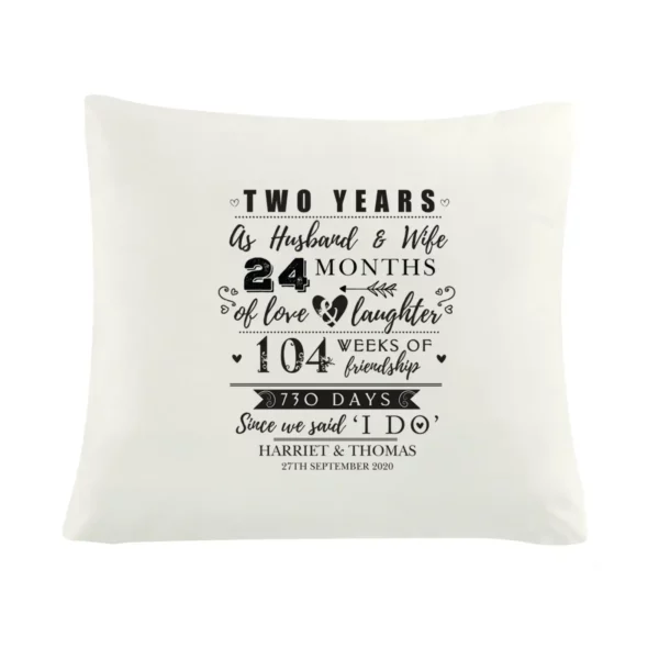 Personalised 2nd Anniversary Cushion Cover - Image 4