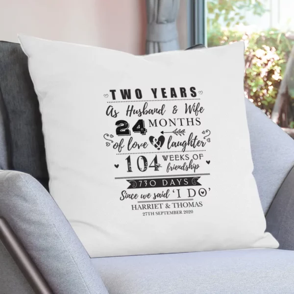 Personalised 2nd Anniversary Cushion Cover - Image 2