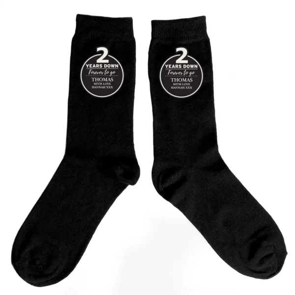 Personalised 2nd Anniversary Men's Socks - Image 4