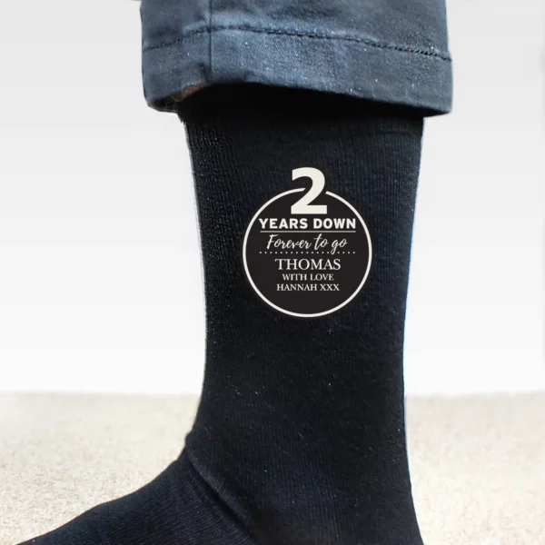 Personalised 2nd Anniversary Men's Socks - Image 3