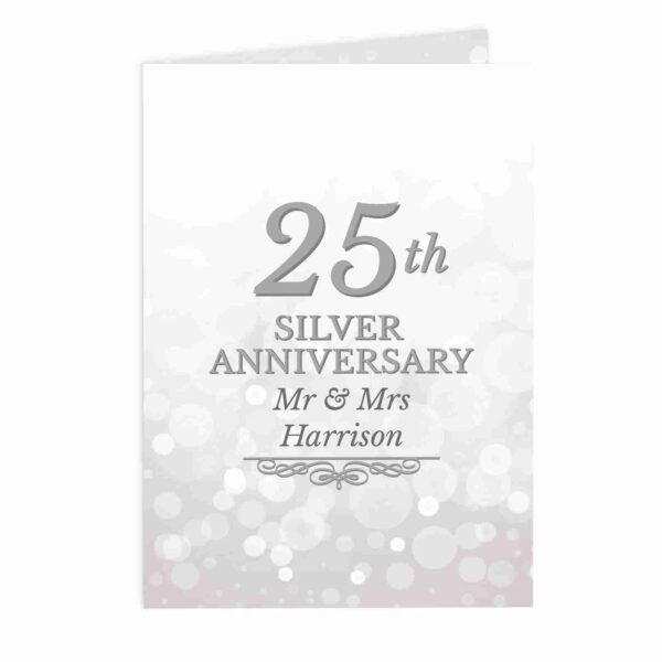 Printed 25th Silver Anniversary Card with formal surname