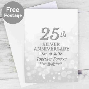 Printed 25th Silver Anniversary Card