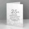 Printed 25th Silver Anniversary Card, free personalisation - Image 2