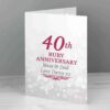 Printed 40th Ruby Anniversary Card