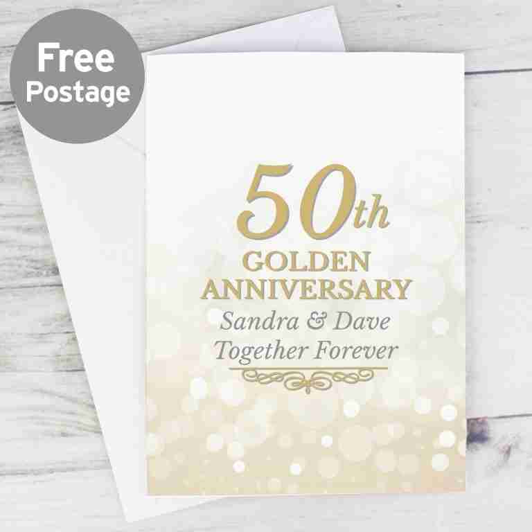 Printed 50th Golden Anniversary Card free postage