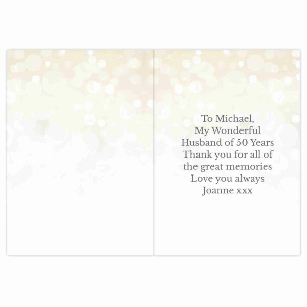 Printed 50th Golden Anniversary Greeting Card, free personalisation - Image 4