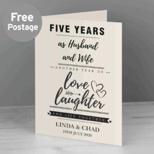 Printed Anniversary Card Free Postage