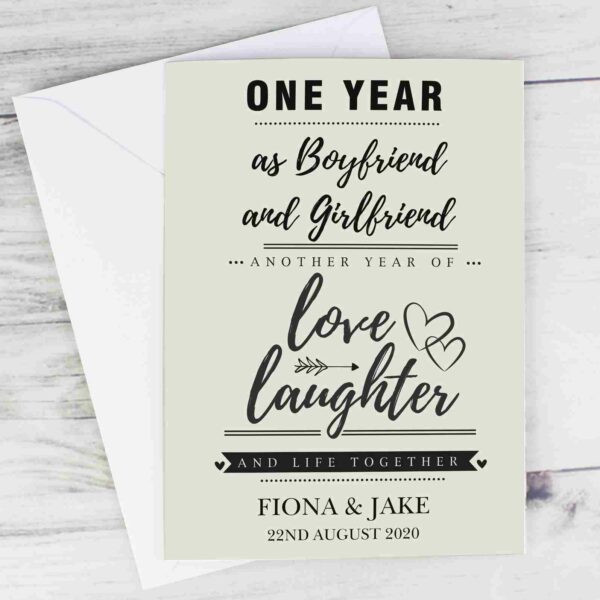 Printed Anniversary Card boy and girlfriend