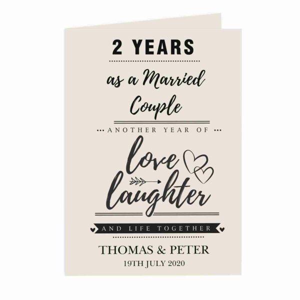 Printed Anniversary Card with married couple personalisation