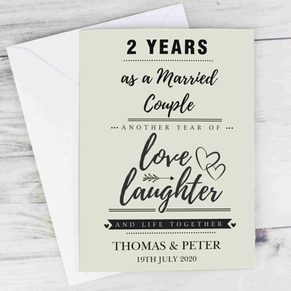Printed Anniversary Card, free personalisation - Image 2