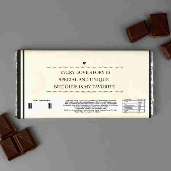Sixth Wedding Anniversary Personalised Milk Chocolate Bar rear view